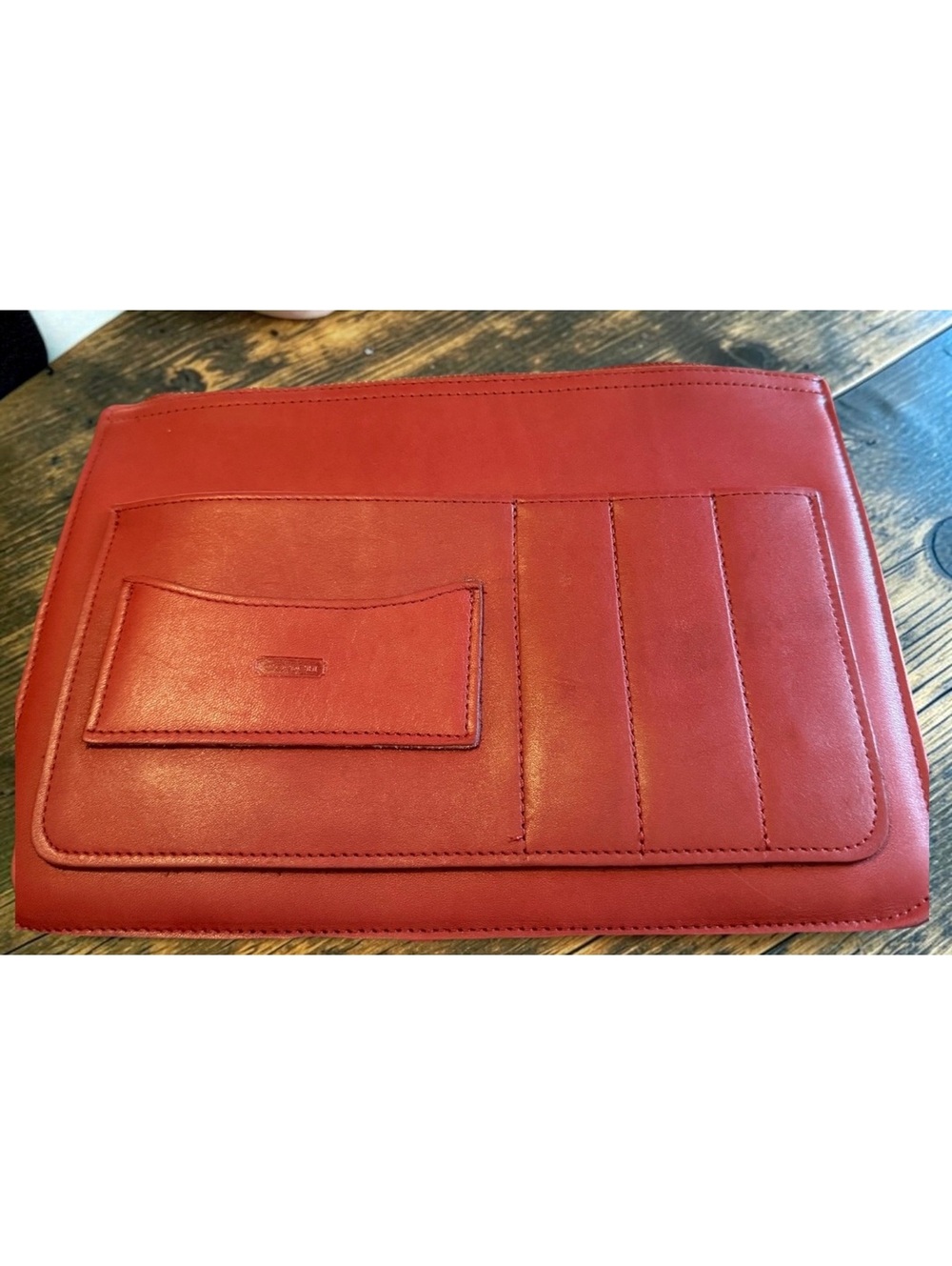 RARE 1997 Vintage Coach Organizer Caddy #4514 Red Leather 10x7.5
